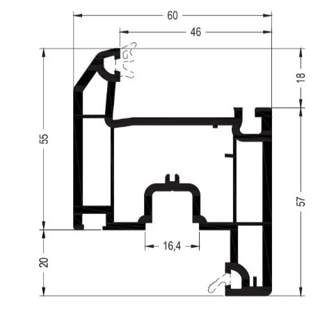 БЛИЦ Створка Z55мм шт=6м