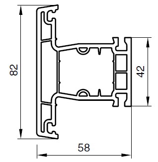 Профиль NOVOLINE TENDER 2023 58-3К, импост 82, 6.5 м
