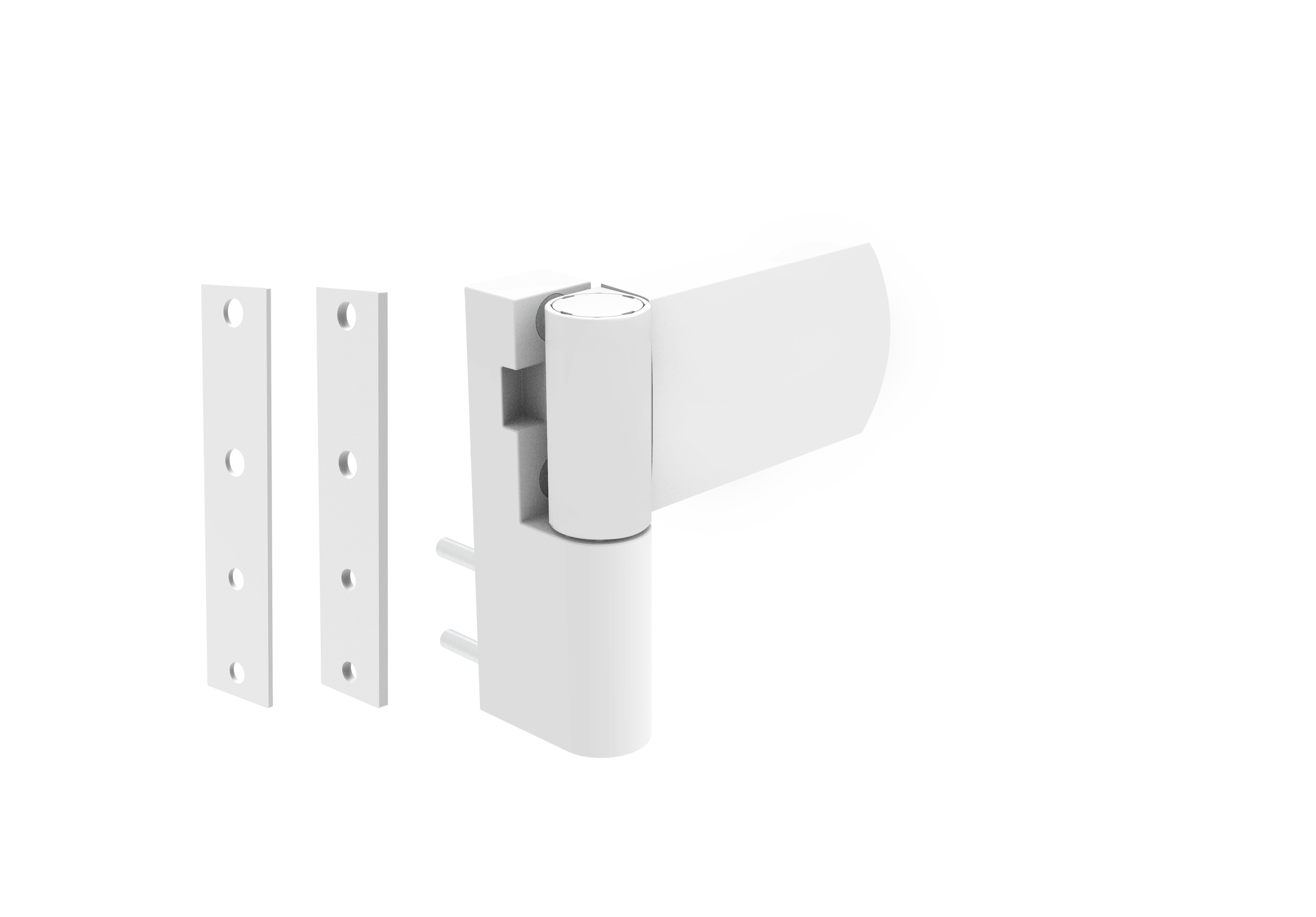 Петля дверная DOOR HINGE 3D 108мм , наплав 14,5-22 мм, RAL 9016 белый Петля дверная DOOR HINGE 3D 108мм , наплав 14,5-22 мм, RAL 9016 белый
