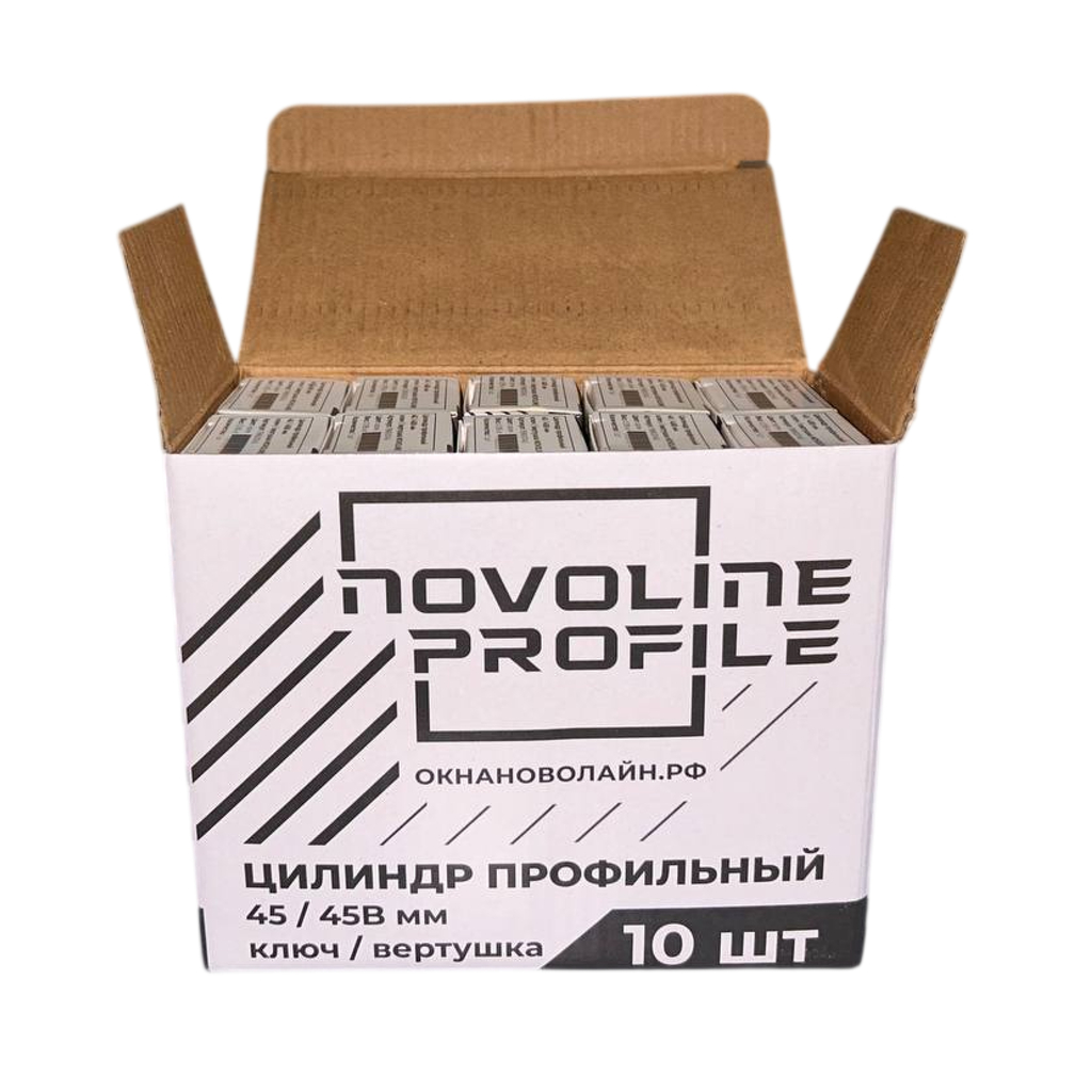 Цилиндр профильный NOVOLINE ОПТИМА, 45/45В мм, ключ/вертушка