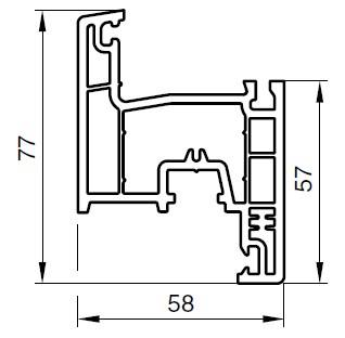 Профиль NOVOLINE 58-3К RED MAX 2023 Створка 13 паз Z 77мм шт=6,5м